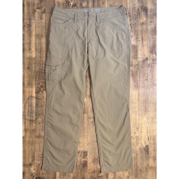 Mountain Hardwear Hiking Pants 100% Nylon Mid-Rise Cargo Pocket Khaki Women’s 10 - Picture 2 of 12